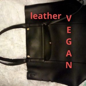 LIONEL VEGAN LEATHER BLACK SATCHEL